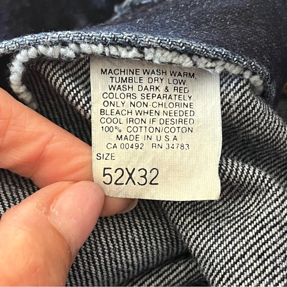 Vintage Lee Stormrider Denim Blue Jeans Big & Tall Mens 52x32 Made In USA NWT - Picture 7 of 9